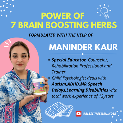 BRAINify Health Mix Powder for Children & Teens | 7 Brain Boosting Ayurvedic Herbs | Millets + Nuts + Seeds | No Refined Sugar | Yummy Flavour