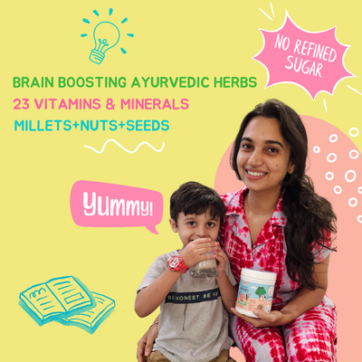 BRAIN BOOST BRAINify Powder for Children & Teens | Ayurvedic Herbs + Millets + Nuts + Seeds | No Refined Sugar | Yummy Chocolate Flavour