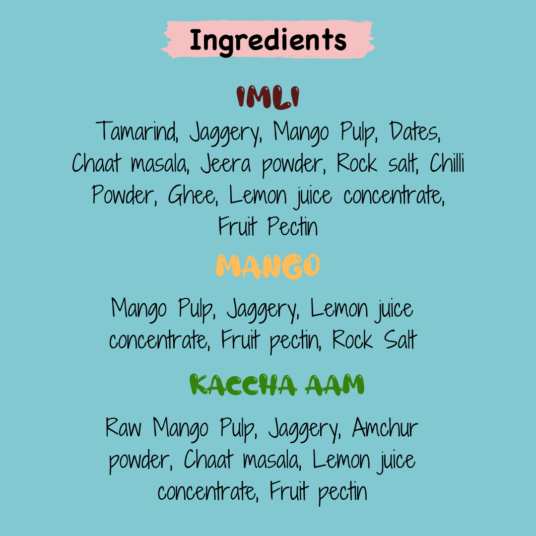 Variety Pack | Mango + Kacha Aam + Imli | 100% Natural Fruit Bars | Goodness of Fruits | Nani's Recipe | BestSeller
